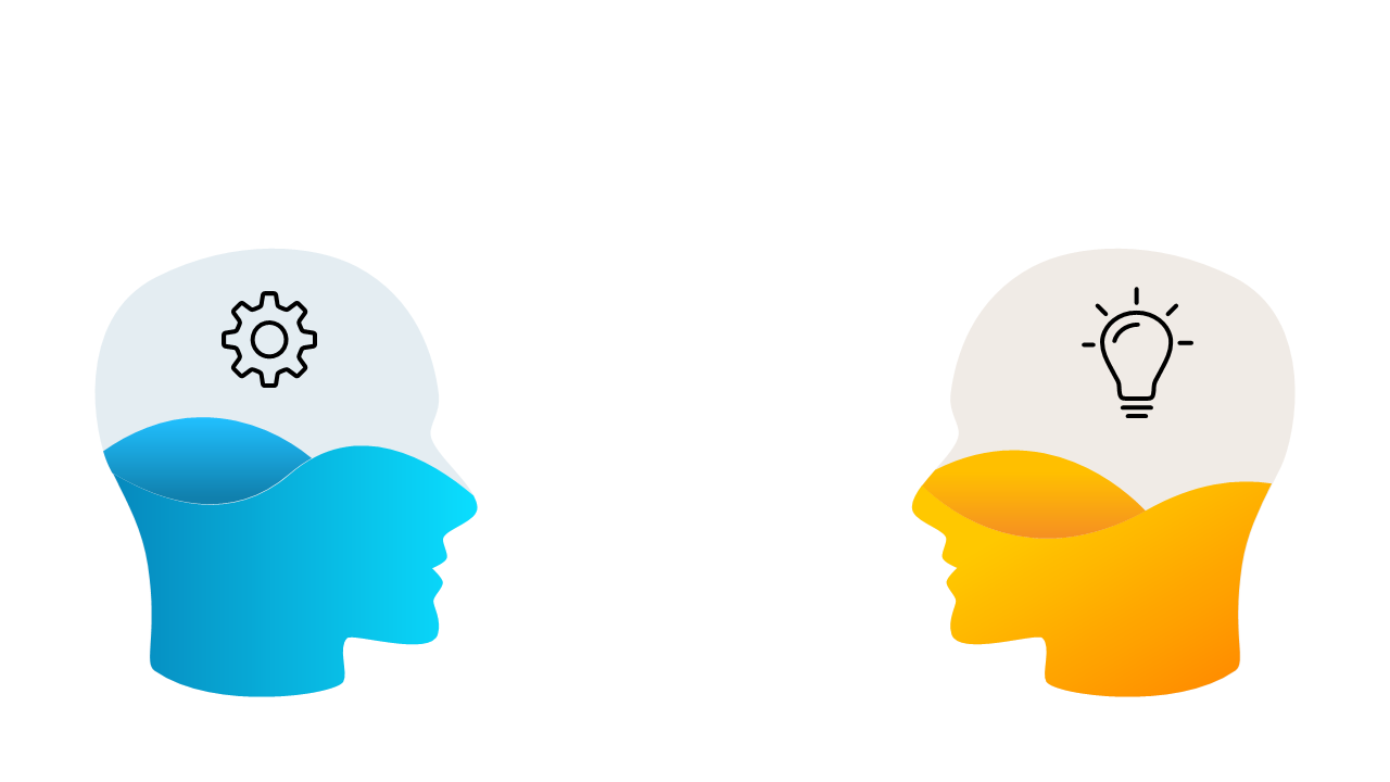 Showcase Problem-Solving with Dual Head Silhouette