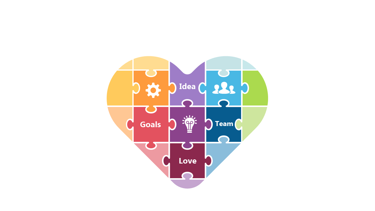 Illustrate Team Dynamics with Heart-Shaped Diagram