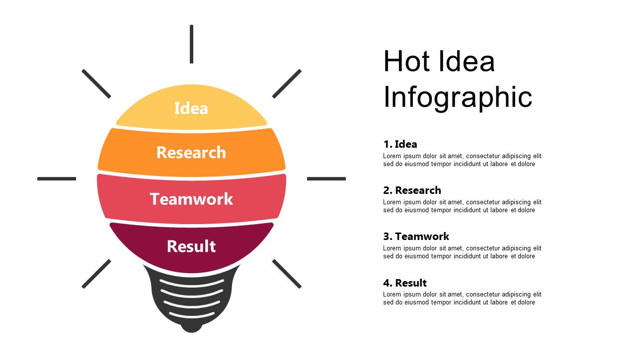Showcase Ideas with Light Bulb Infographic Layout