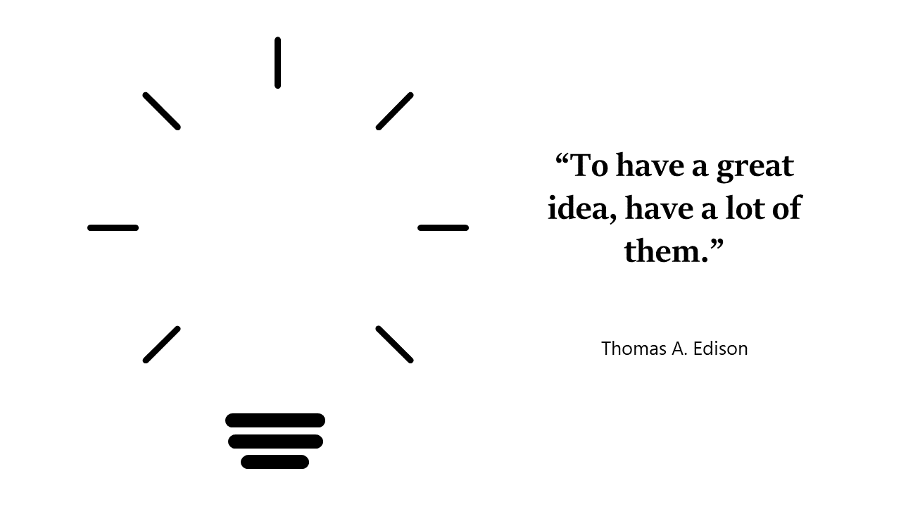 Inspire with Light Bulb Quote Slide