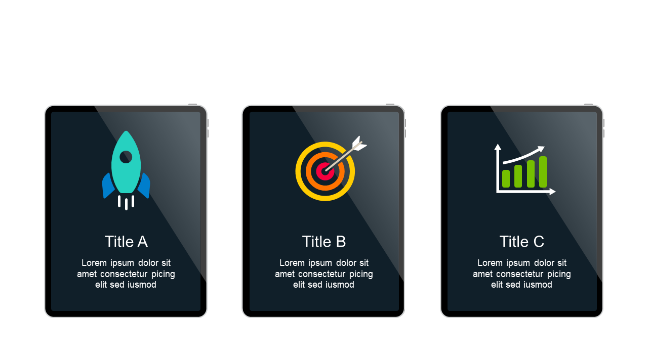 Three-Icon Feature Comparison for Business
