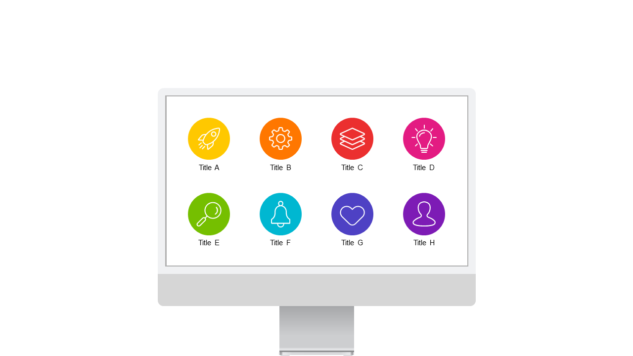 Present Concepts with Colorful Icon Grid