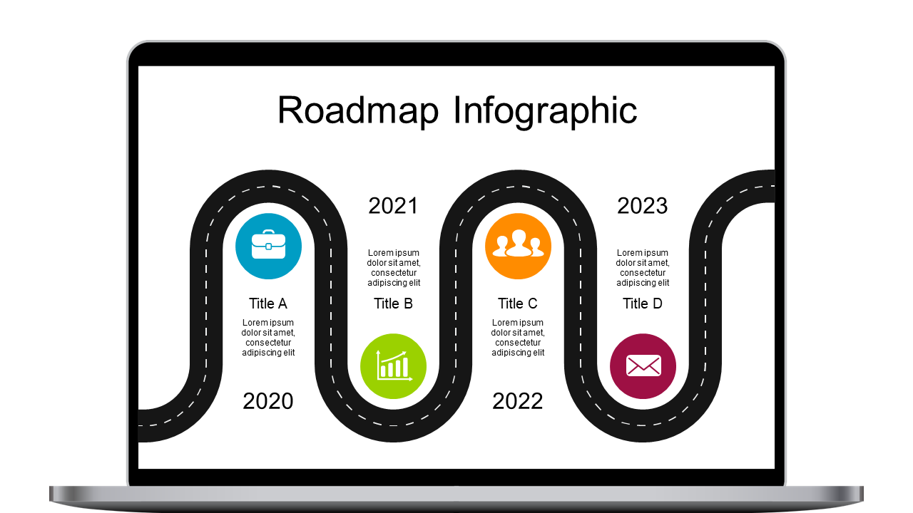 Curved Roadmap Infographic for Milestones