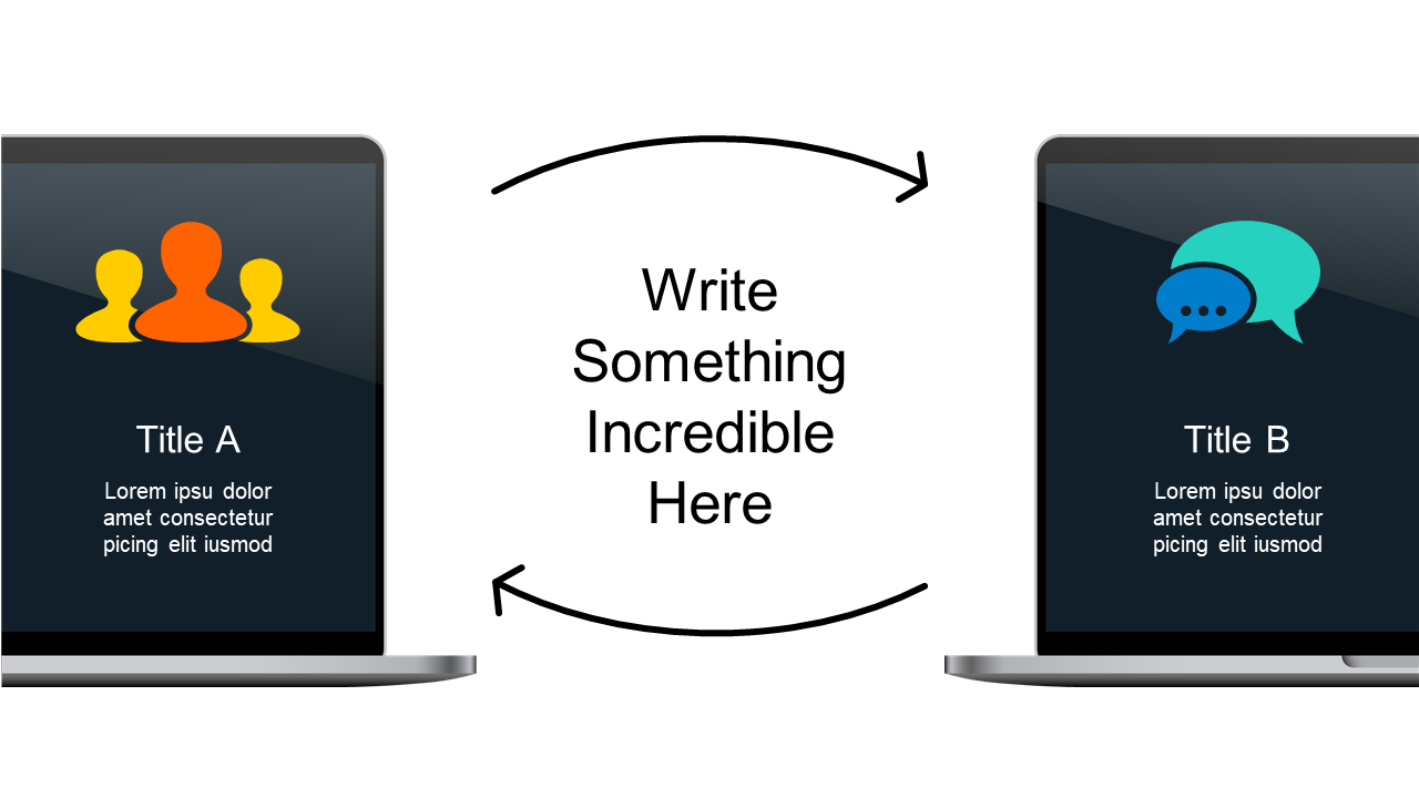 Comparative Dual Laptop Slide for Presentations