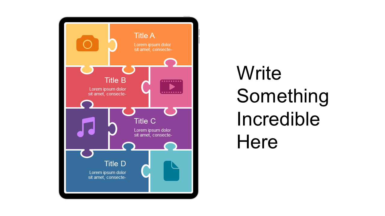 Present Multiple Topics with Colorful Puzzle Layout