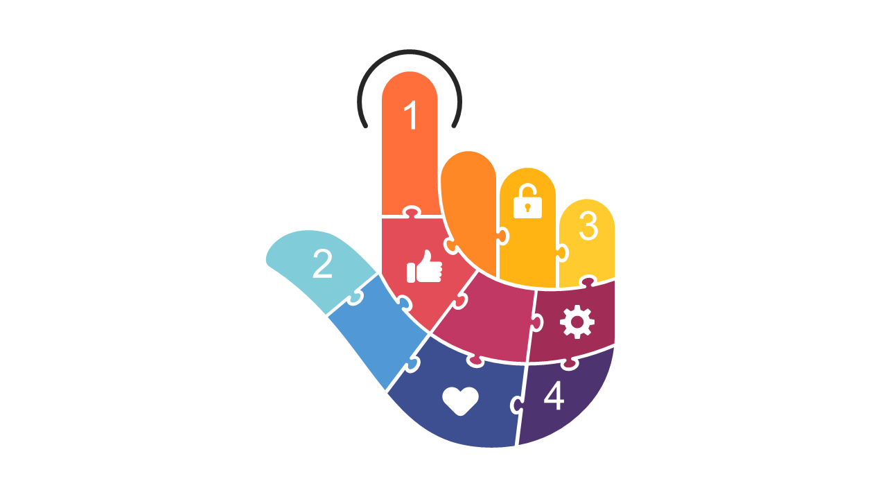 Visualize Engagement Steps with Puzzle Hand Graphic
