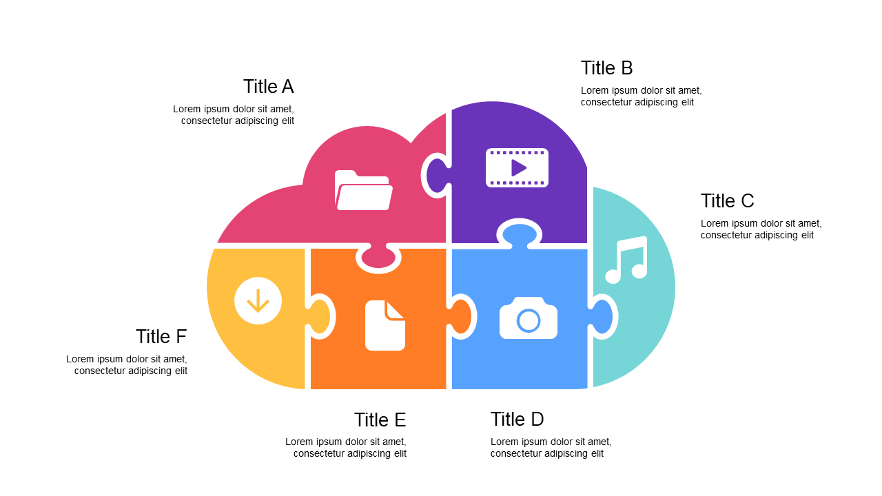 Showcase Cloud Storage Features with Puzzle Infographic V2