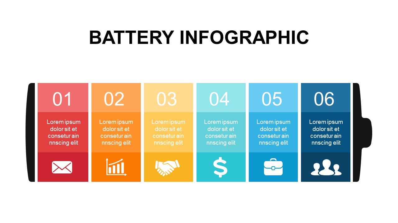 Visualize Steps with Colorful Battery Infographic