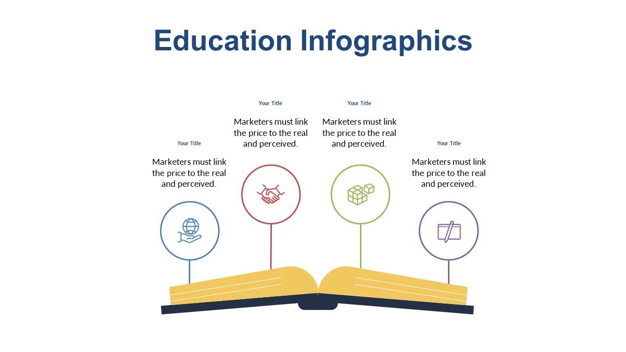 Education Infographic with Book and Icons