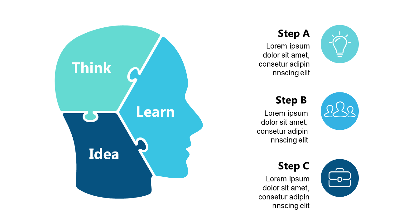 Visualize 3-Step Process with Puzzle Pieces