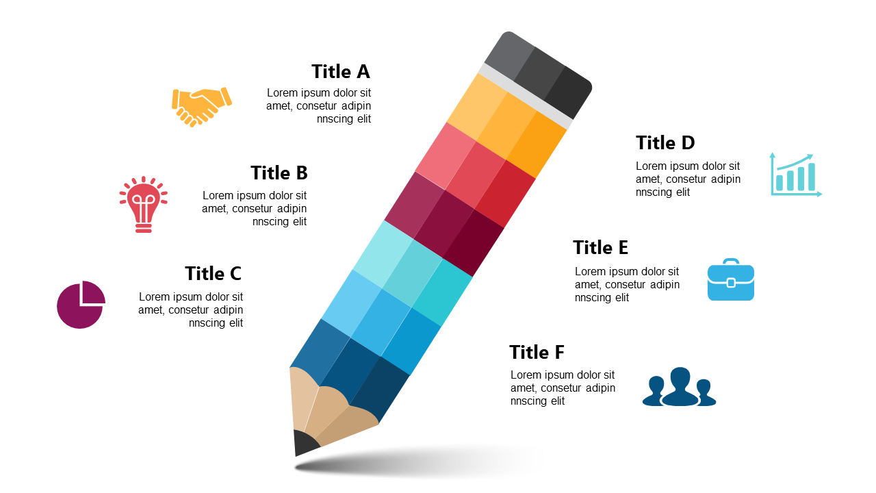 Highlight Ideas with Colorful Pencil Infographic