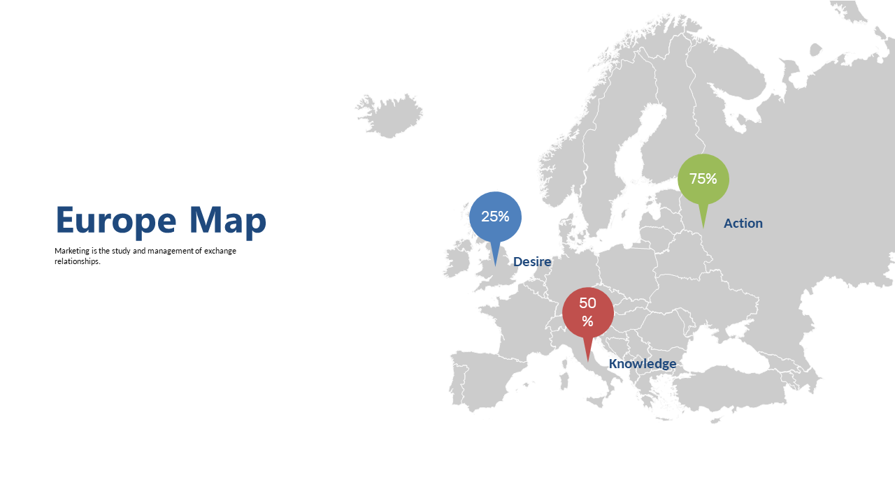 Visualize Market Data with Europe Map and Percentage Overlay
