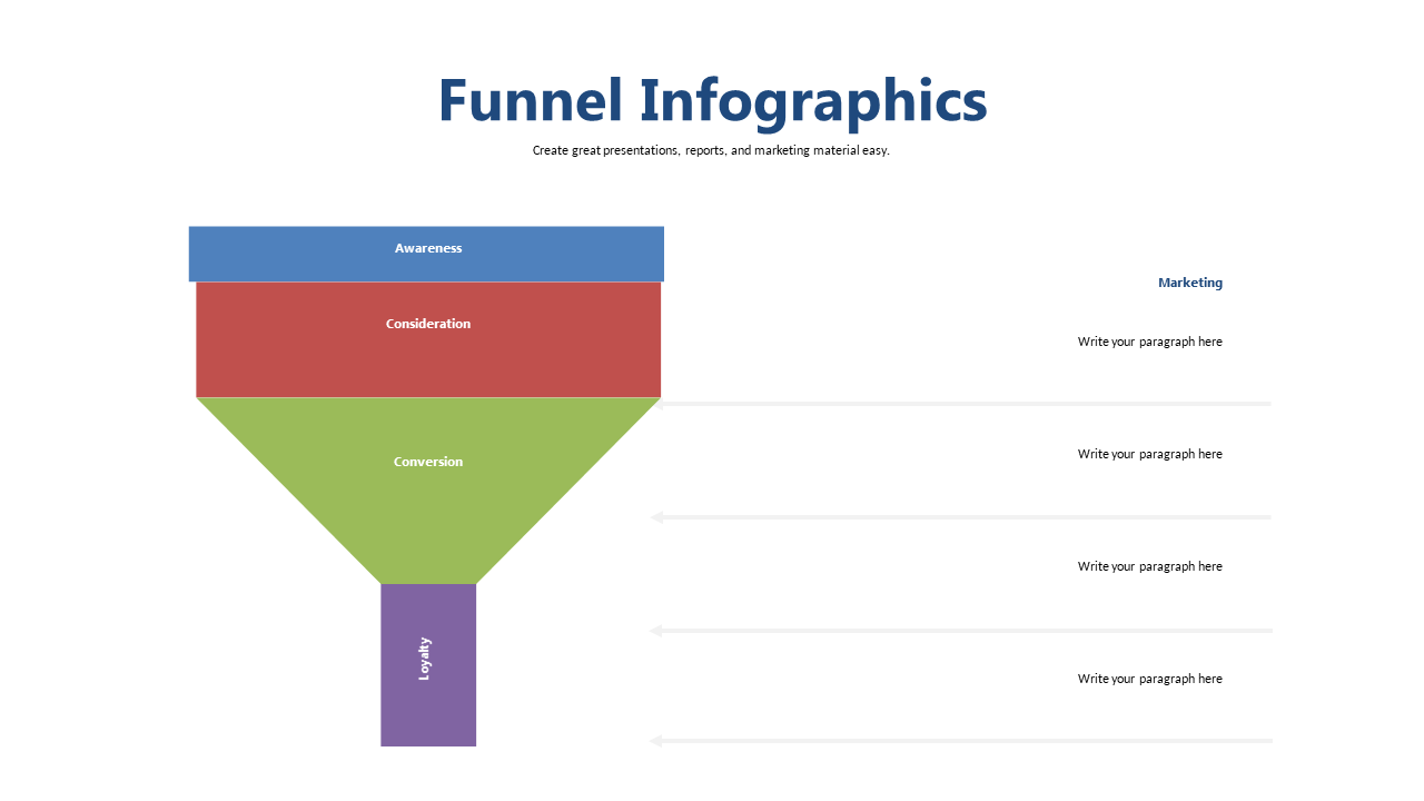 Represent Marketing Stages with Funnel Infographic