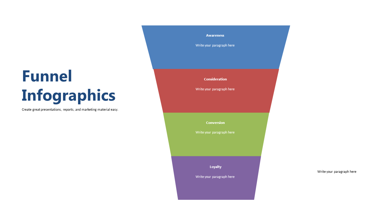 Visualize Sales Process with Four-Stage Funnel Infographic