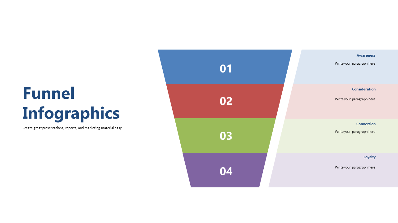 Present Marketing Funnel Stages with Engaging Infographic
