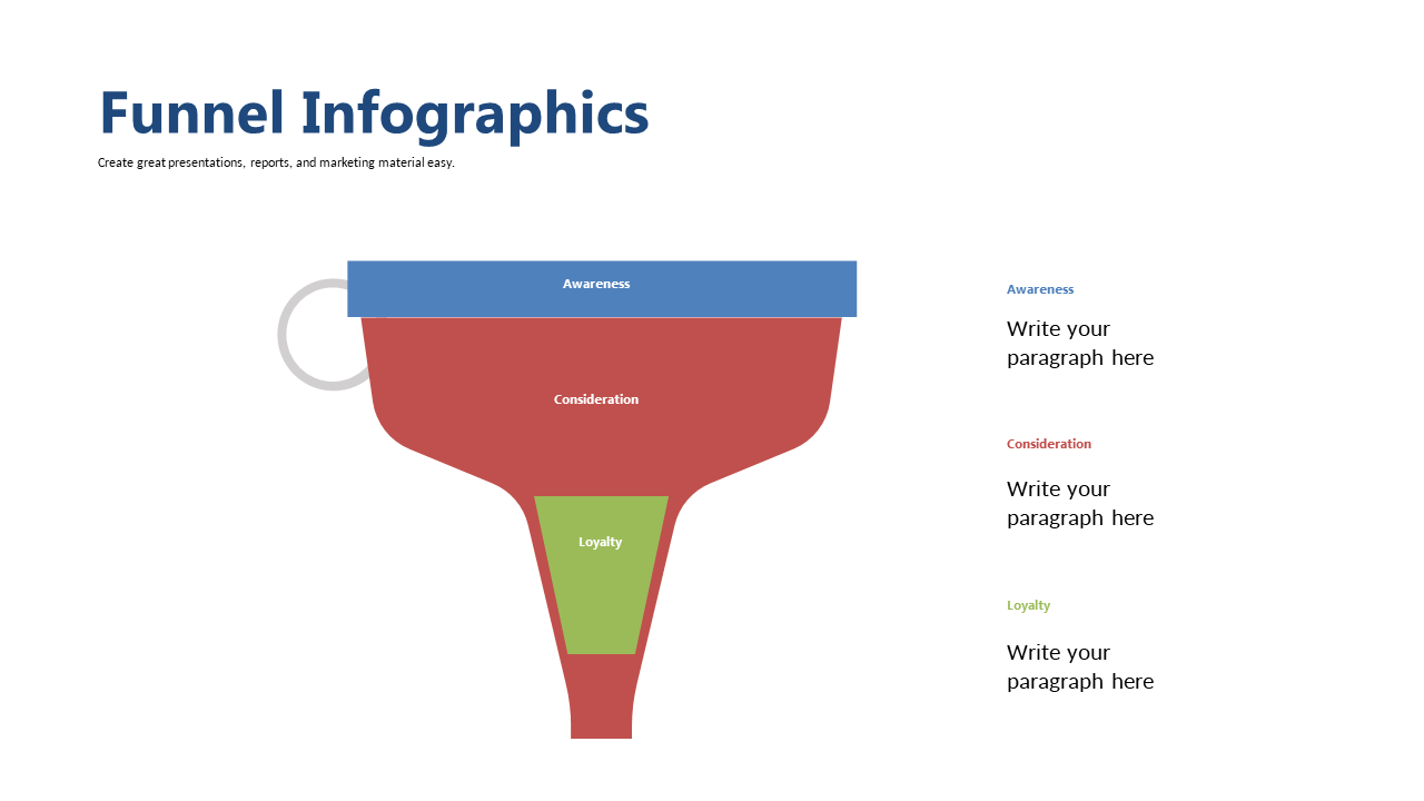 Engage Audience with Three-Stage Funnel Infographic