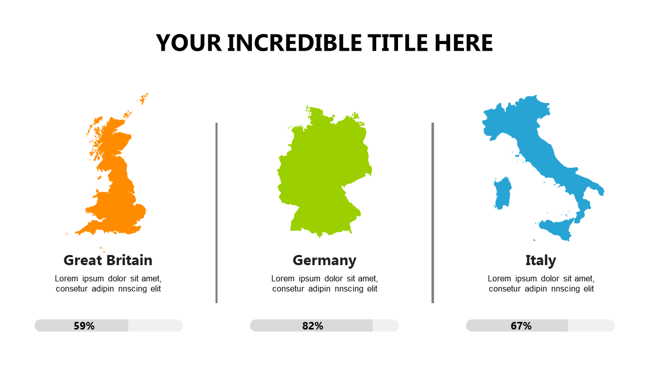 Three Countries Infographic for Visual Data Presentation