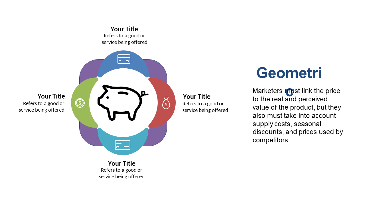 Compare Products with Central Icon Quadrant Layout