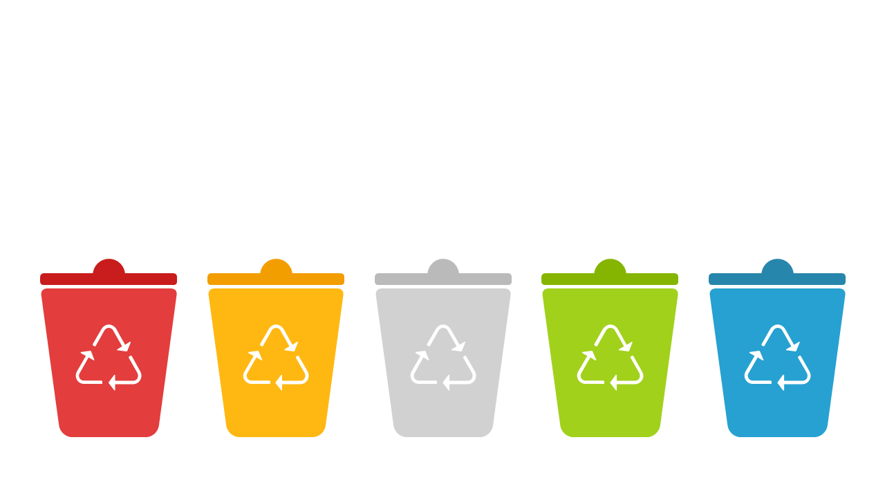 Visualize Waste Management with Colorful Recycling Bins