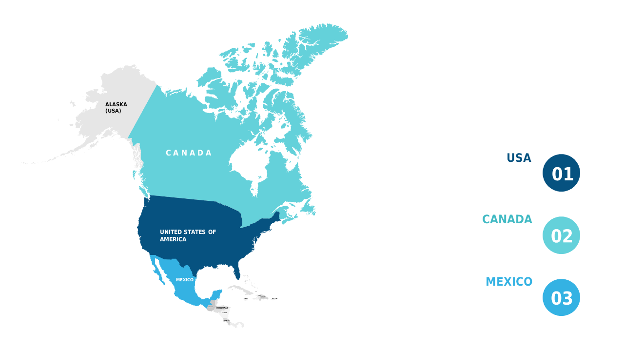Visualize North America Regions for Analysis