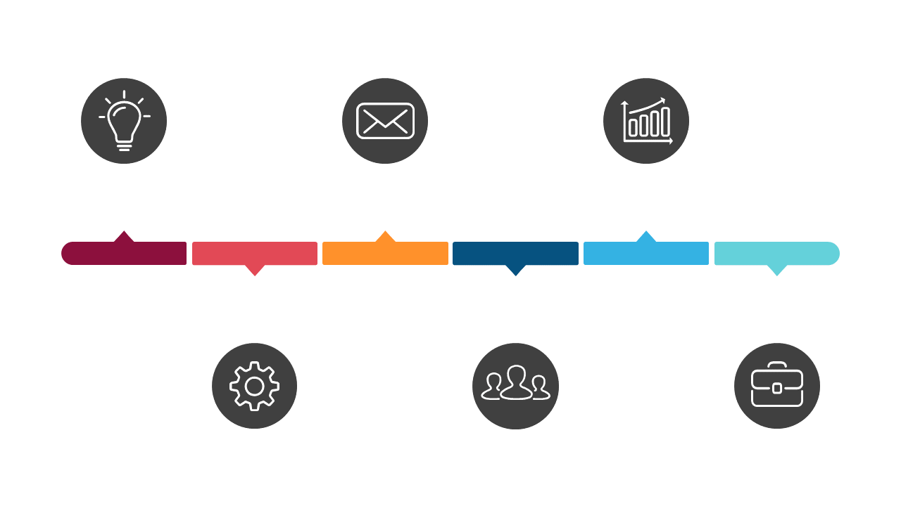 Present Milestones with Colorful Icon Timeline