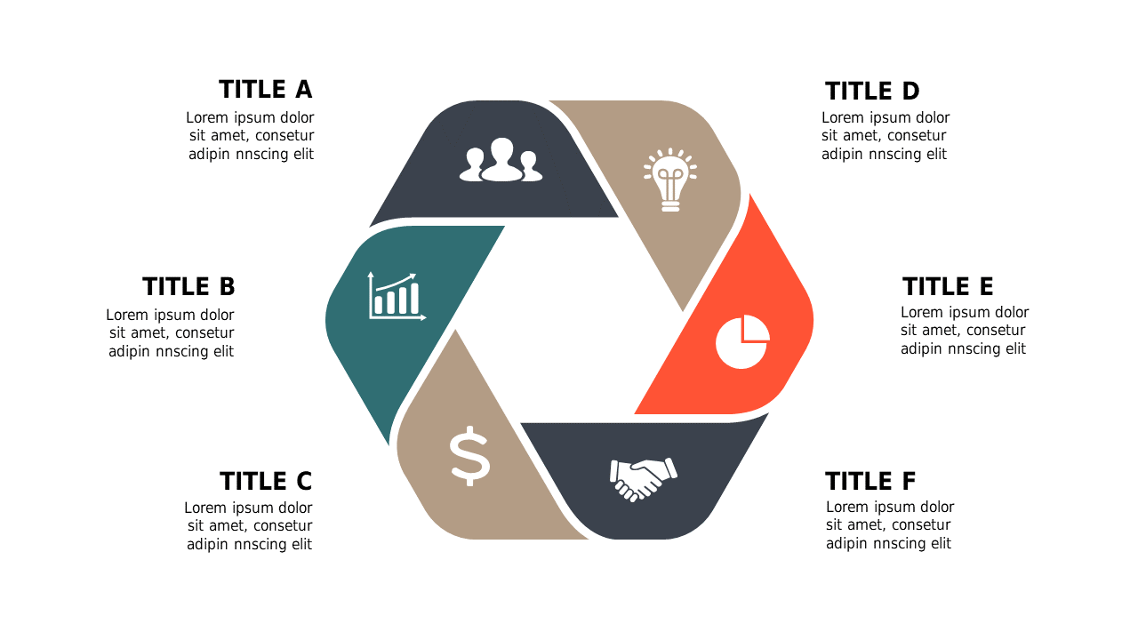 Engage Audiences with Hexagonal Cycle Diagram V3