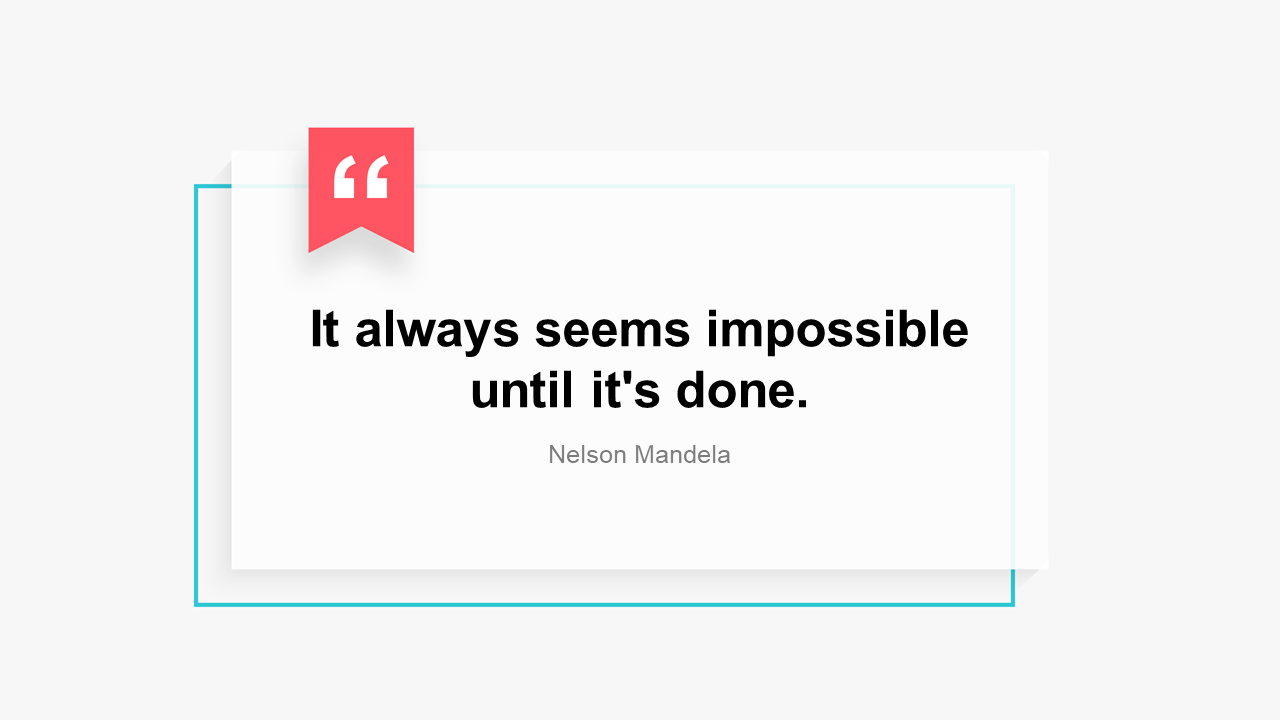 Motivational Quote Slide with Stylish Block Design