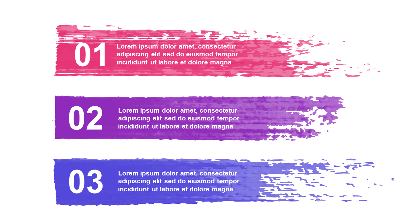 Outline 3-Step Processes with Brush Stroke Layout