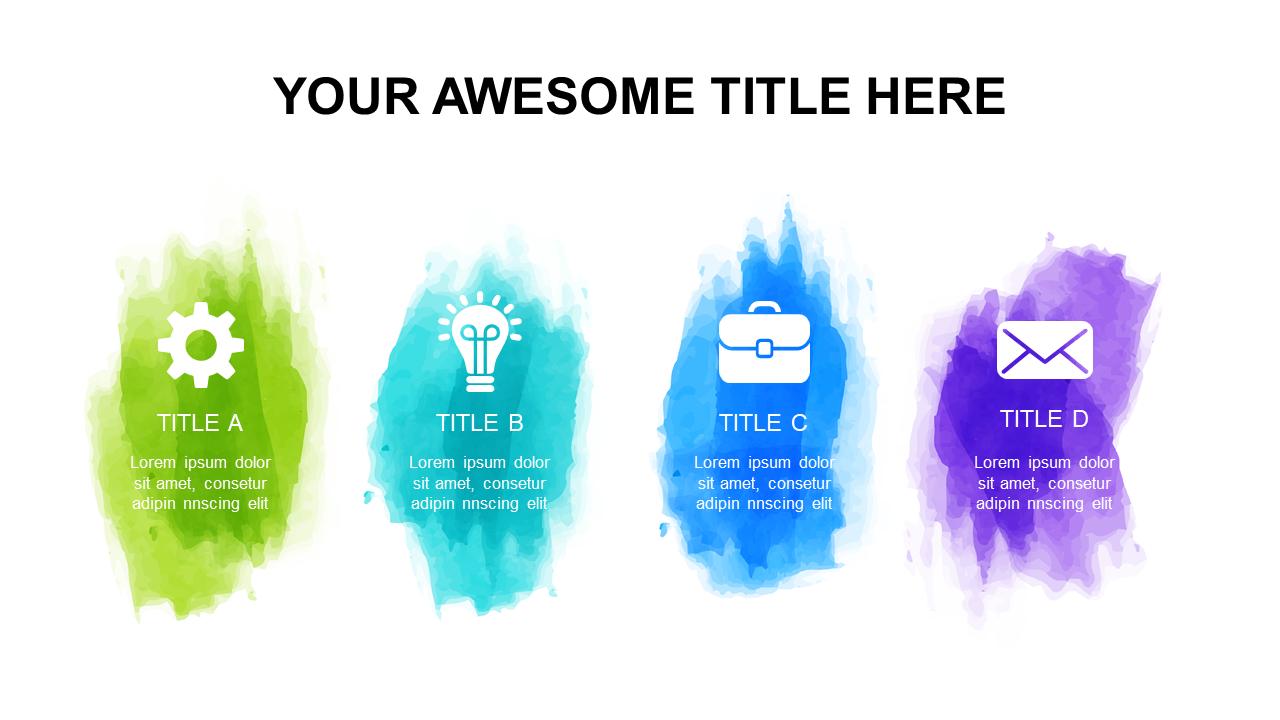 Showcase Concepts with Colorful Splash Icons