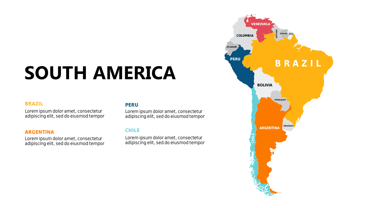 Engage with Colorful South America Map for Presentations