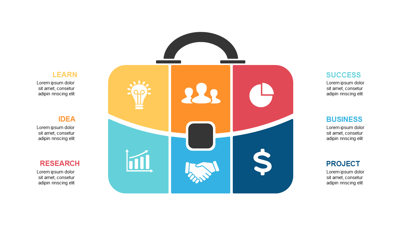 Customize Briefcase Infographic for Business Concepts