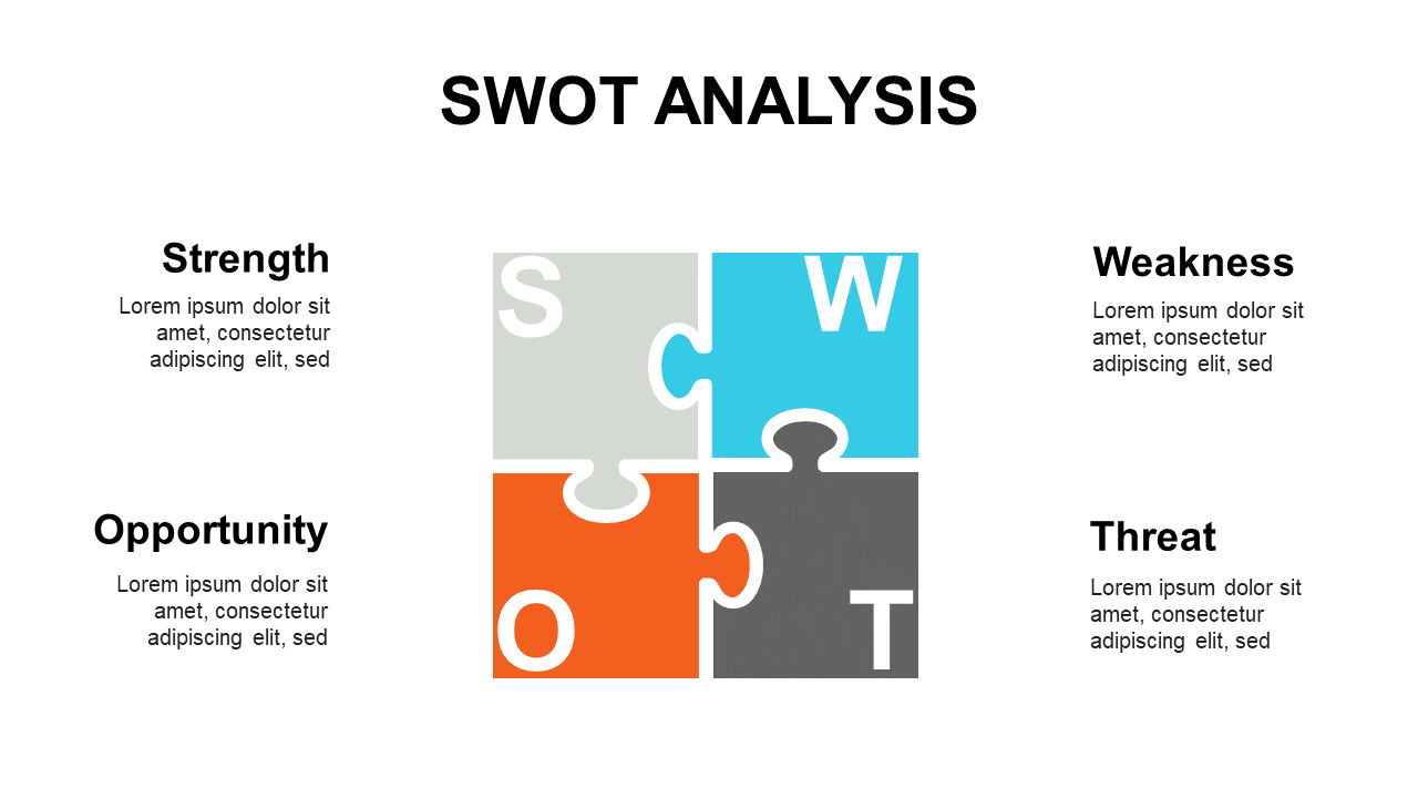 Strategize with Colorful SWOT Puzzle Diagram