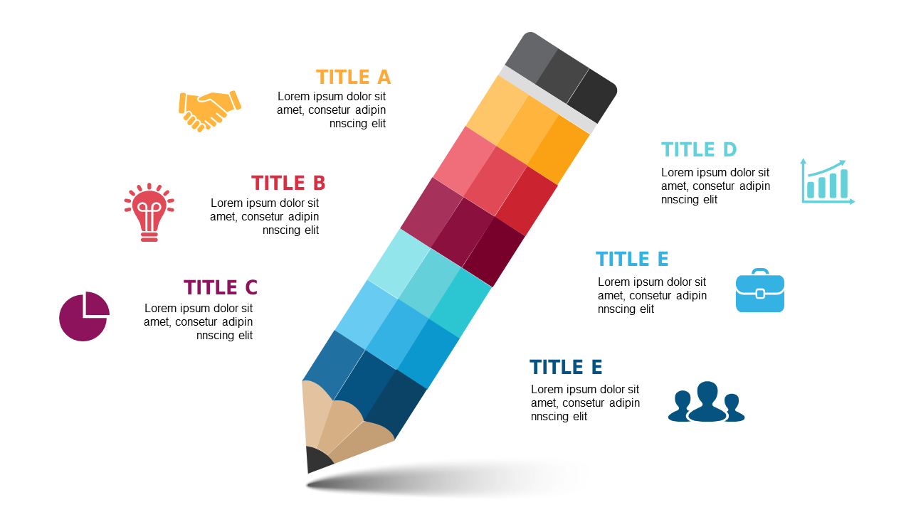 Present Ideas with Colorful Pencil Infographic V3