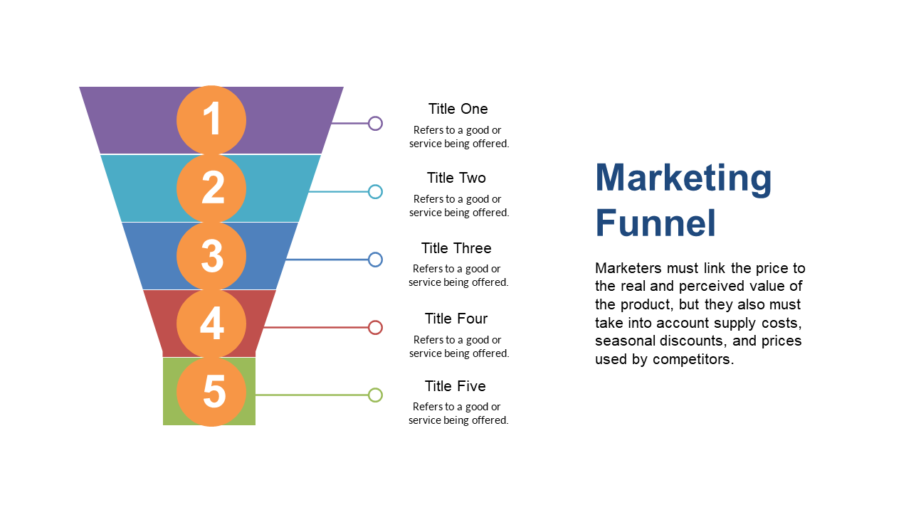 Engage Customers with Colorful 5-Step Funnel Diagram