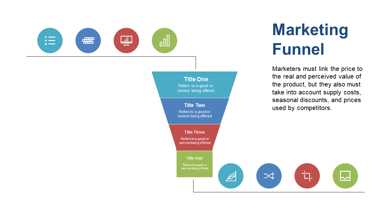 Communicate Sales Process with Categorized Steps Funnel