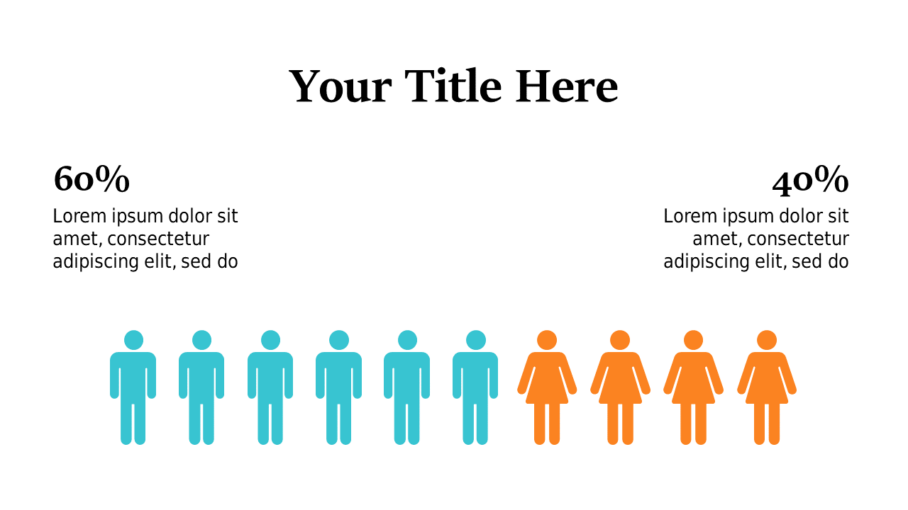 Illustrate Gender Distribution with Icons and Percentages