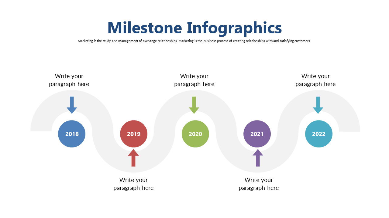 Enhance Storytelling with Curved Arrow Milestone Infographic