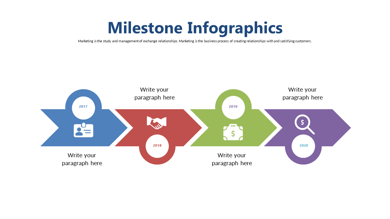 Present Key Achievements with Colorful Milestone Infographic