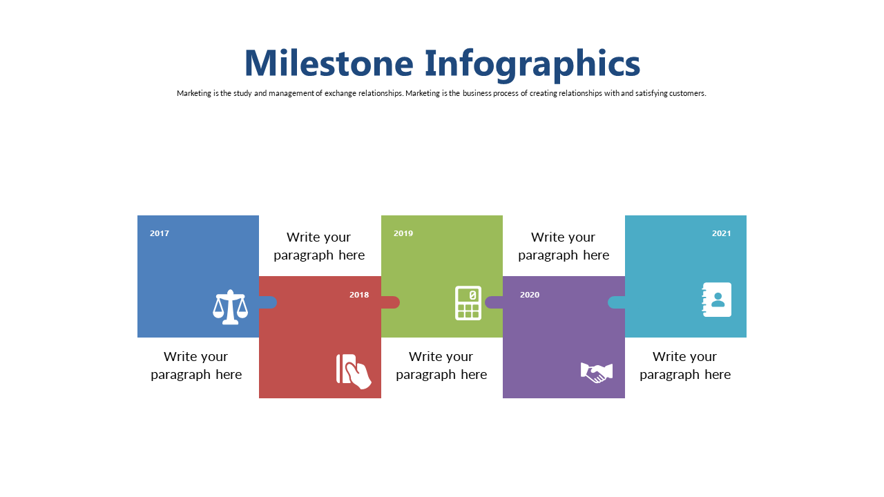 Engage Audience with Colorful Milestone Infographic Timeline