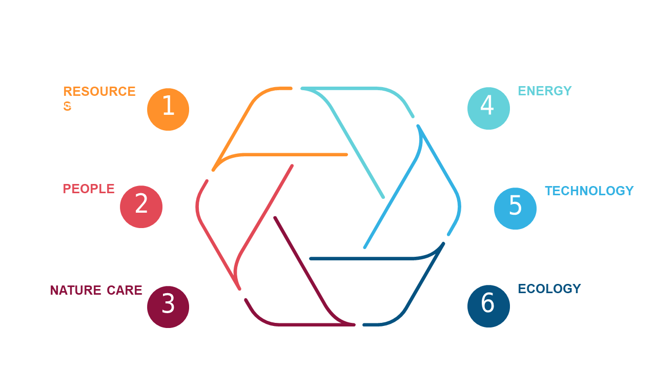 Hexagonal Cycle Diagram for Business Strategies