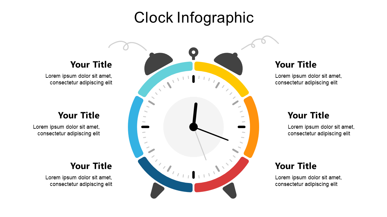 Present Time Data with Clock Infographic