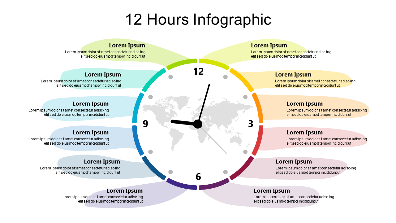 Illustrate Timelines with Circular 12-Hour Infographic