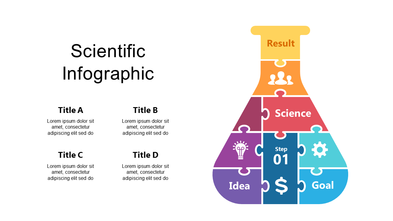Present Science Themes with Colorful Puzzle Infographic