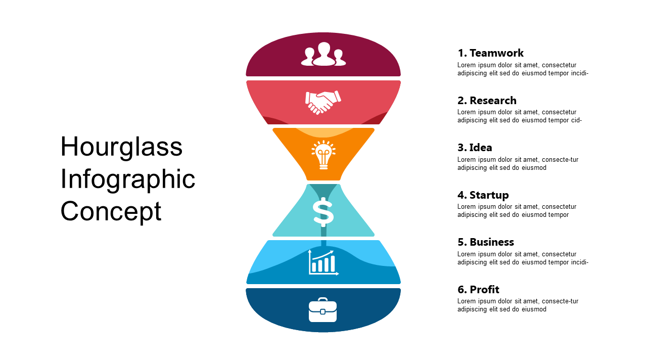 Present Steps with Engaging Hourglass Infographic