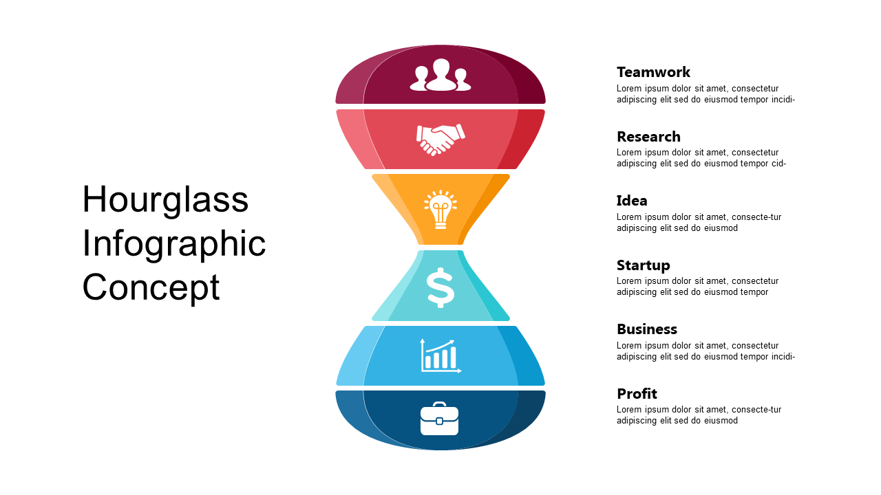 Illustrate Business Phases with Hourglass Infographic
