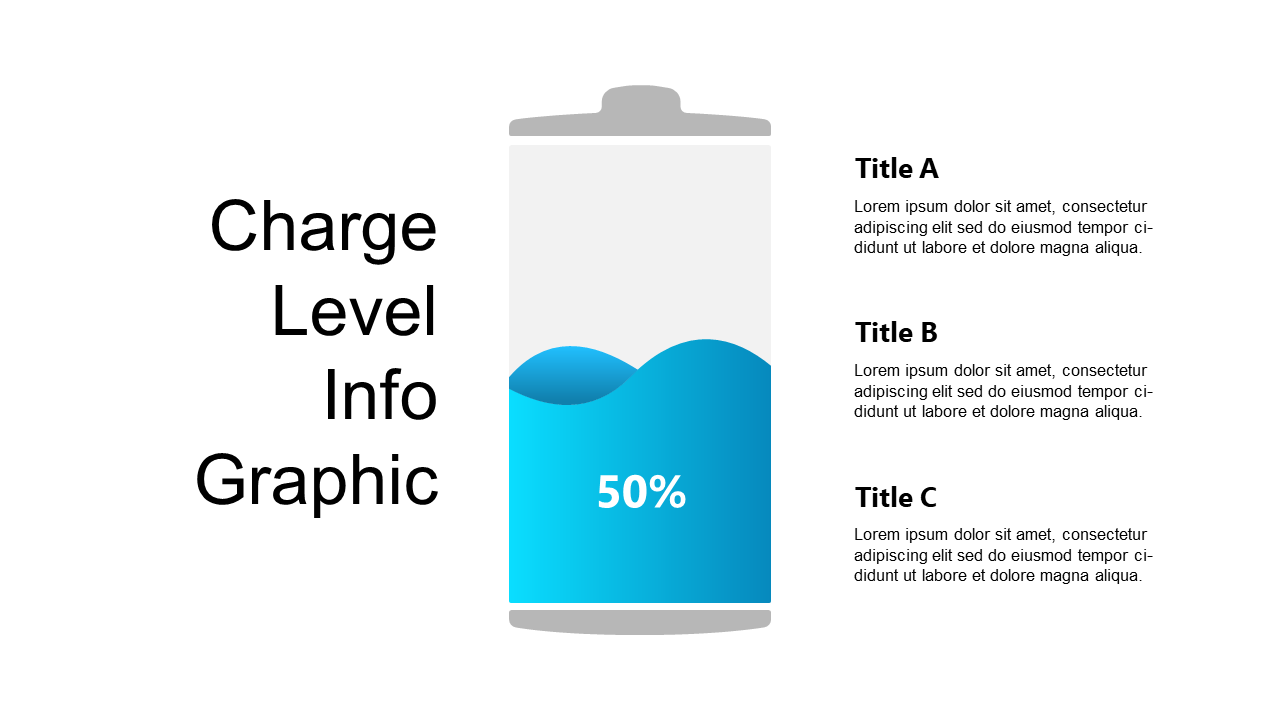 Battery Charge Level Infographic for Tech Presentations