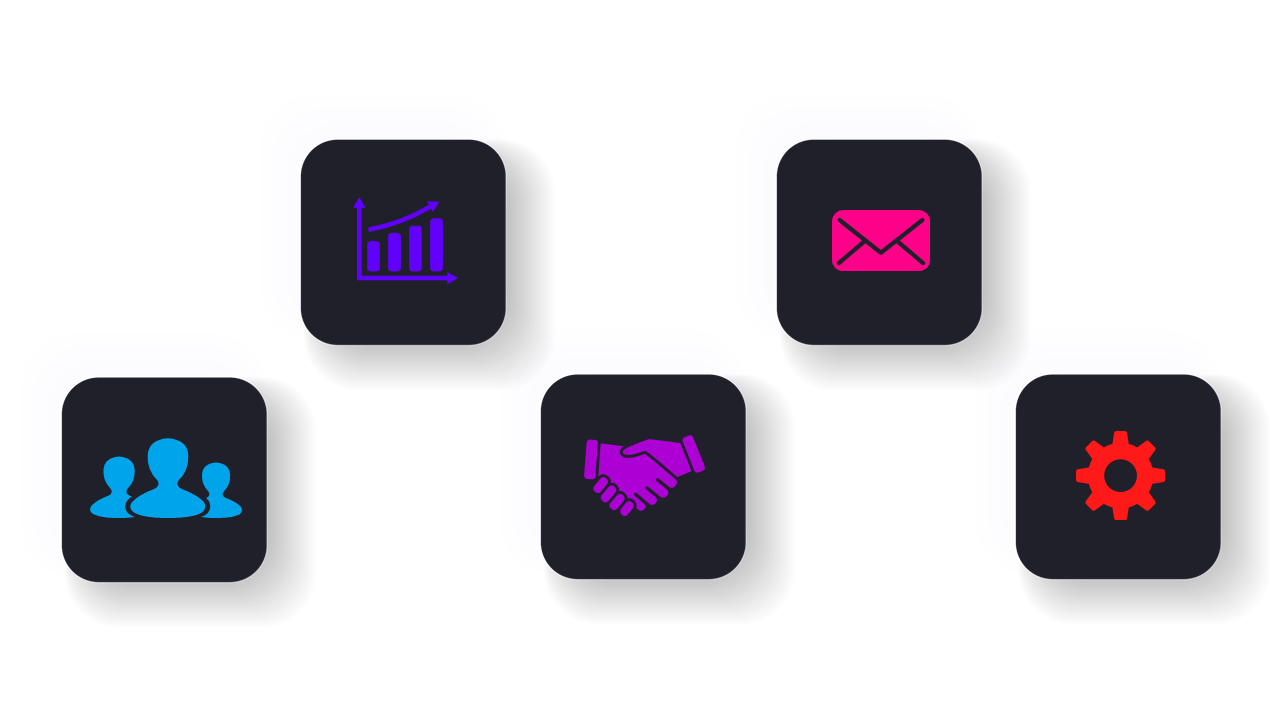 Flat Icon Cluster for Team Collaboration