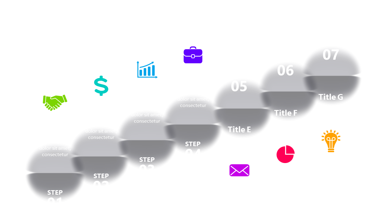 Curved Step Process for Effective Presentations