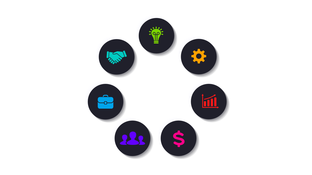 Illustrate Business Processes with Circular Icons