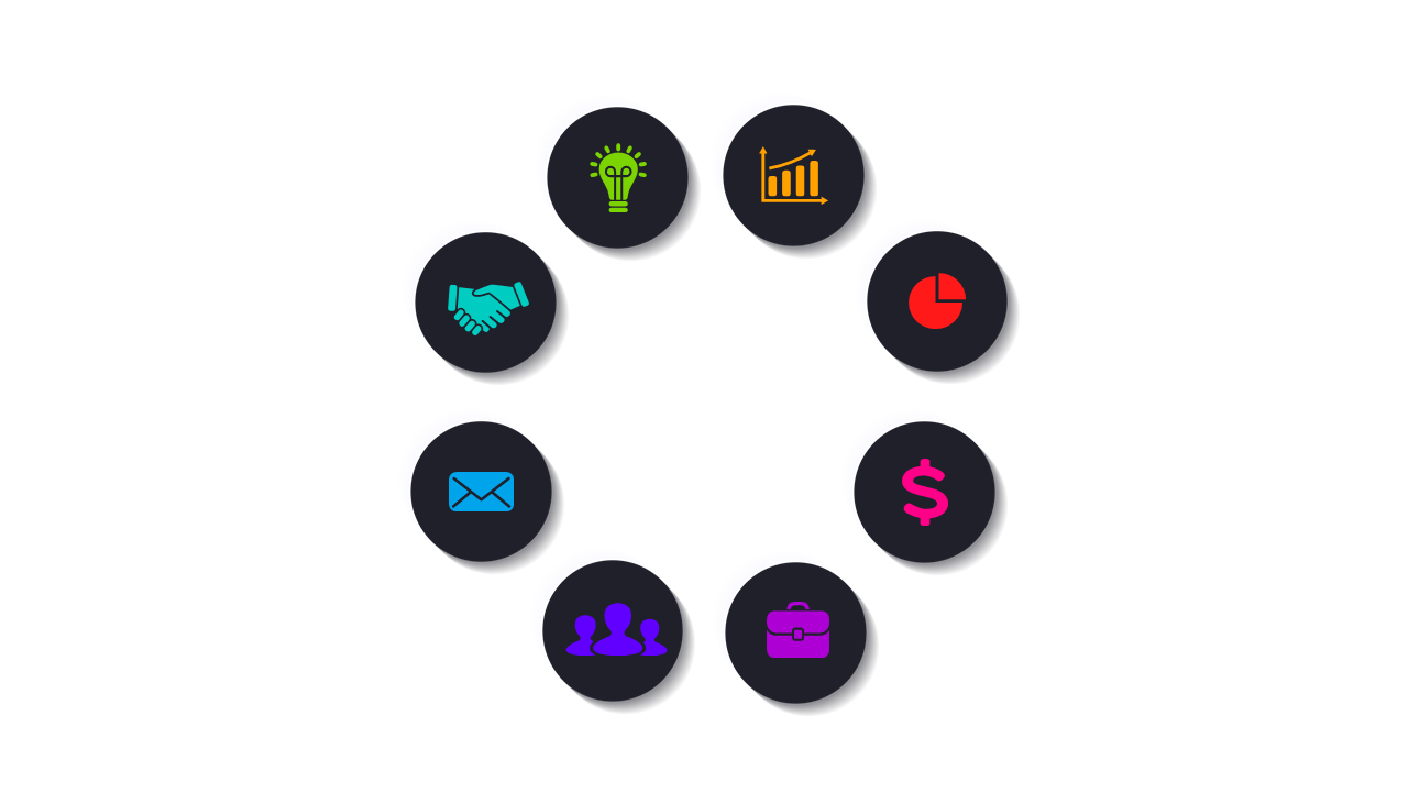 Represent Business Elements with Circular Icons